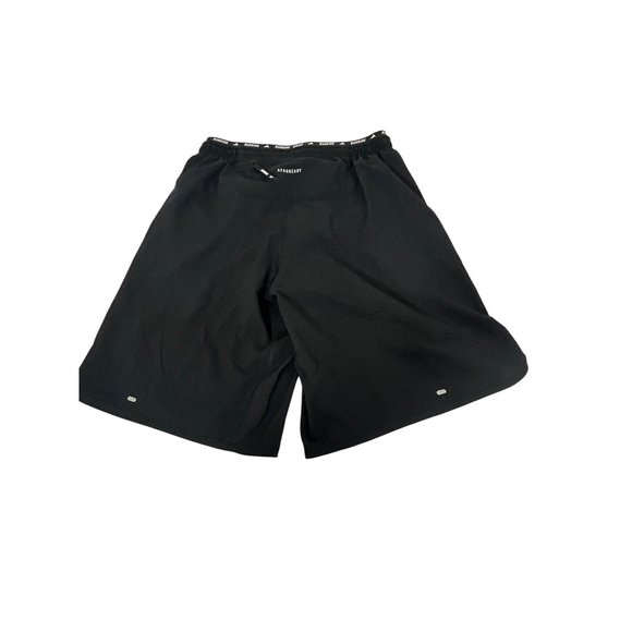 Adidas Men’s Running Shorts Black White Triple Stripes S 9” Back Zip Pocket Logo - Picture 2 of 16